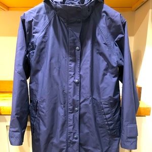 LLBean women’s Navy Rain Coat PS